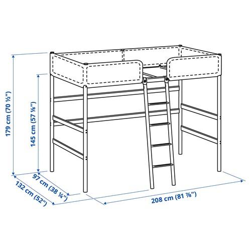イケア（IKEA） ロフトベッドフレーム ダークグレー 90x200cm