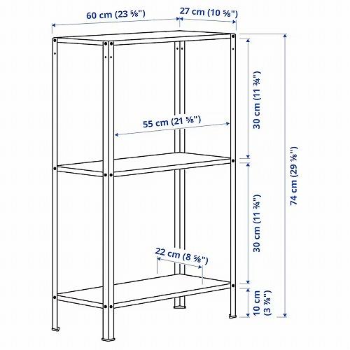 イケア（IKEA） シェルフユニット 室内 屋外用 60x27x74cm m10428327