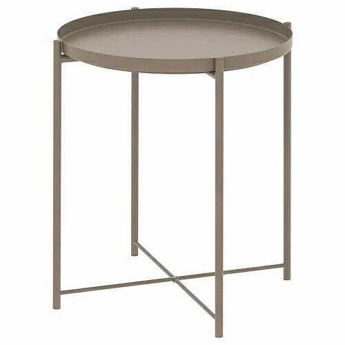 イケア（IKEA） トレイテーブル ダークグレーベージュ 45x53cm