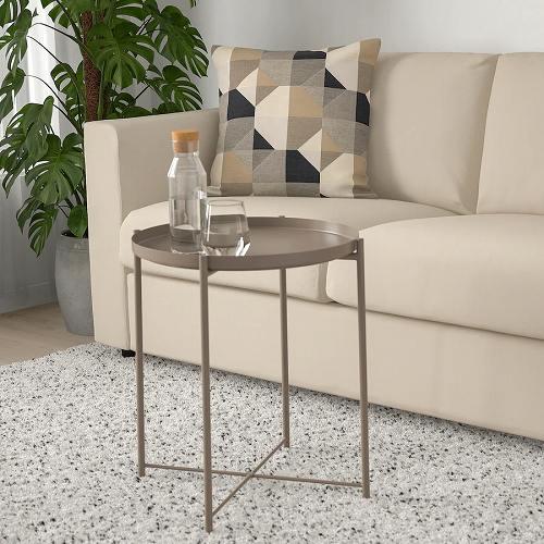 イケア（IKEA） トレイテーブル ダークグレーベージュ 45x53cm