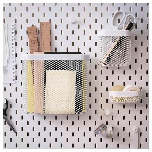 イケア（IKEA） 収納バスケット3個セット ホワイト m10517762 SKADIS