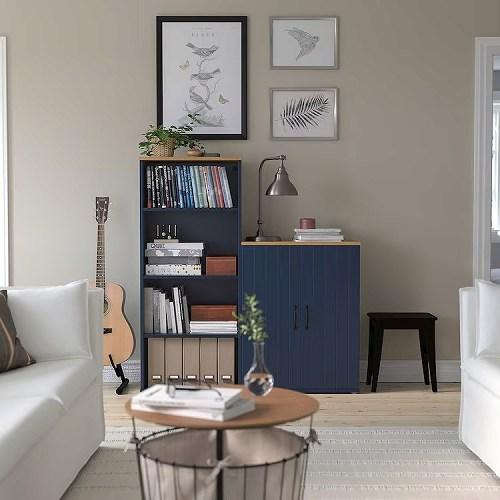 イケア（IKEA） キャビネット 扉付 ブラックブルー 70x90cm m10520359
