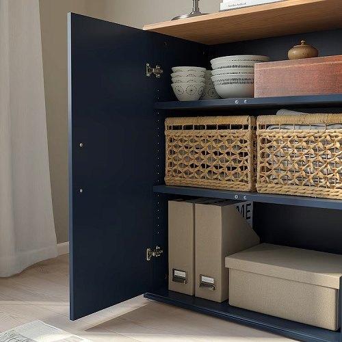 イケア（IKEA） キャビネット 扉付 ブラックブルー 70x90cm m10520359