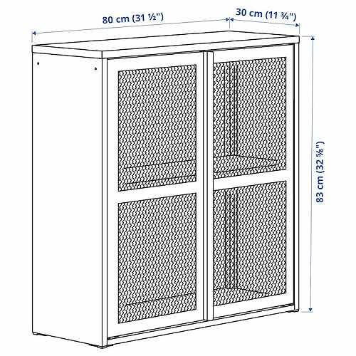 IKEA イケア キャビネット 扉付 グレーグリーン 緑 メッシュ 80x83cm m10531249 IVAR イーヴァル｜clair-kobe｜02