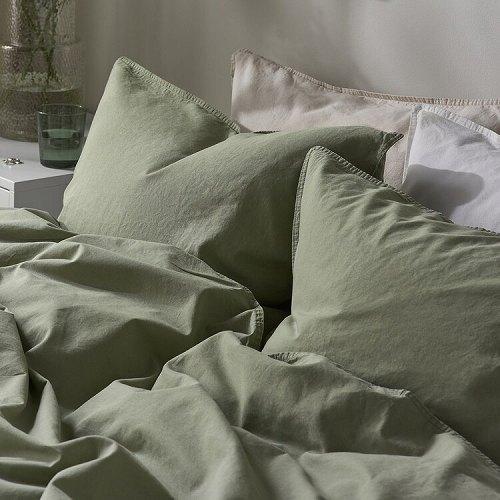 イケア（IKEA） 掛け布団カバー＆枕カバー グレーグリーン シングル