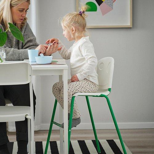 イケア（IKEA） 子ども用チェア ホワイト グリーン m10589400 VILDGAS