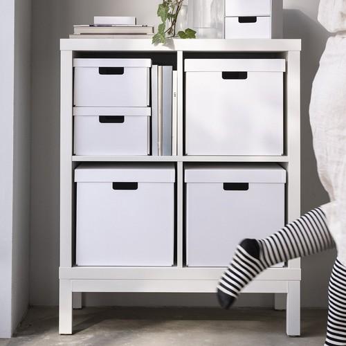 IKEA ホワイト収納棚　扉２枚付き（梱包、発送たのメル便） イケア（IKEA） 収納ボックス ふた付き ホワイト 25×35×16cm m10596924