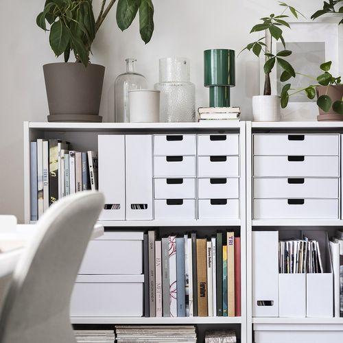 イケア（IKEA） 収納ボックス ふた付き ホワイト 25×35×16cm m10596924