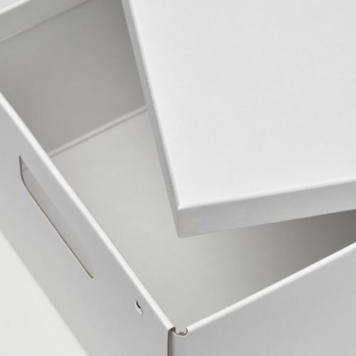 イケア（IKEA） 収納ボックス ふた付き ホワイト 25×35×16cm m10596924