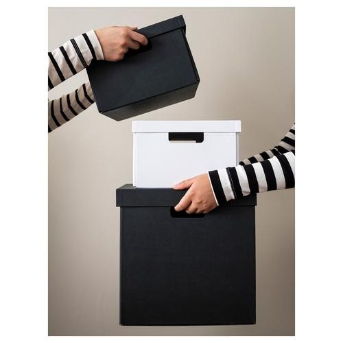 イケア（IKEA） 収納ボックス ふた付き ホワイト 25×35×16cm m10596924