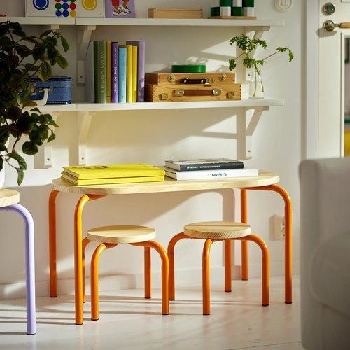 イケア（IKEA） 子ども用スツール 木製/オレンジ m10598975 GREJSIMOJS