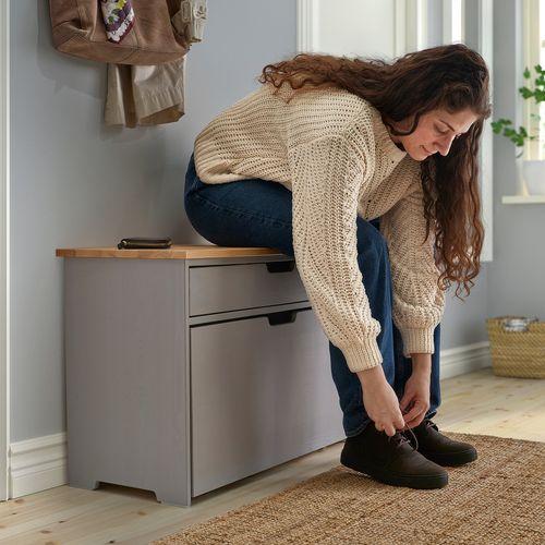 イケア（IKEA） 収納ベンチ グレー 80×38×56cm m10599324 KALLSO