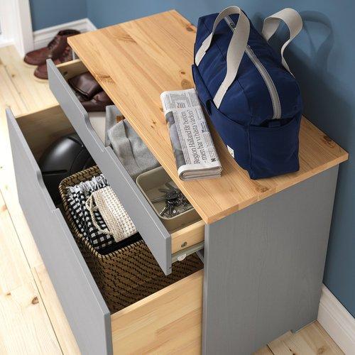 イケア（IKEA） 収納ベンチ グレー 80×38×56cm m10599324 KALLSO