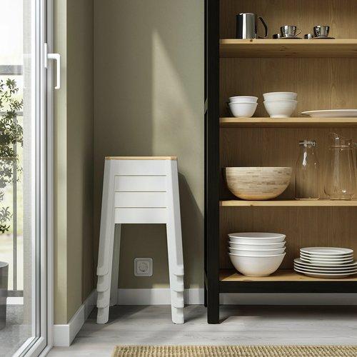 イケア（IKEA） スツール ホワイト/パイン材 m10610086 TRANNOトレノー