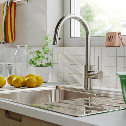 IKEA キッチン混合栓 ホース引き出し式, ステンレスカラー イケア（IKEA） キッチン混合栓 引き出し式 ステンレスカラー