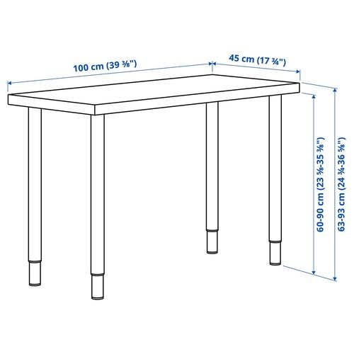 イケア（IKEA） デスク ホワイト 100×45cm m19590159 LINNMON リンモン