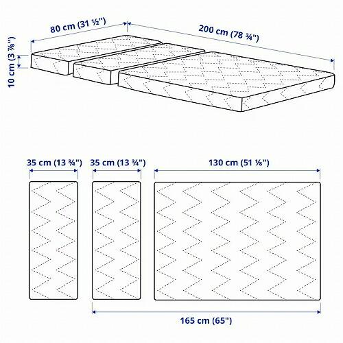 IKEA イケア フォームマットレス 伸長式ベッド用 80x200cm m20348575 VIMSIG ヴィムシグ｜clair-kobe｜06