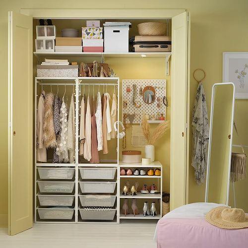 イケア（IKEA） 調節可能ハンガーレール ホワイト 白 46-82cm