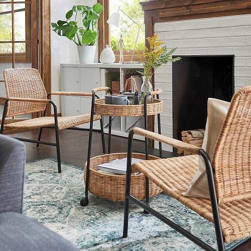 イケア（IKEA） パーソナルチェア 籐 チャコール m20442969 ULRIKSBERG