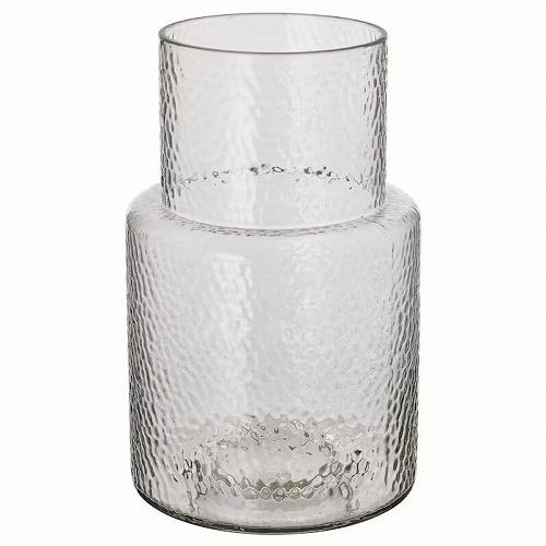イケア（IKEA） 花瓶 クリアガラス 模様入り 26cm m20511967 KONSTFULL