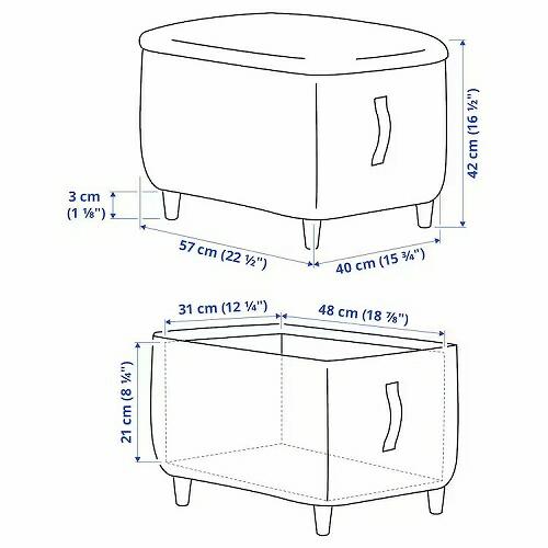 IKEA イケア オットマン 収納付き グンナレド ブラックグレー m20521674 OSKARSHAMN オスカルスハムン｜clair-kobe｜04