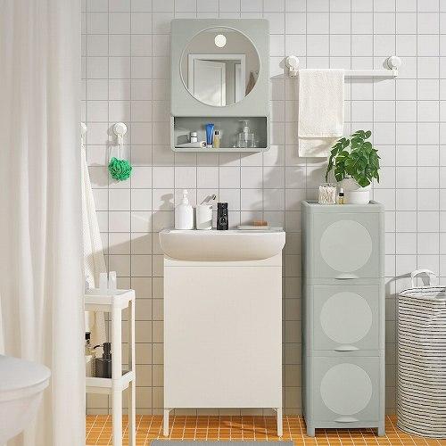 イケア（IKEA） ミラーキャビネット 扉1枚付き グリーン 44x15x59cm