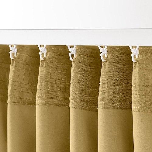 イケア（IKEA） 遮光ドレープカーテン ( わずかに透光 ) 1組 ベージュ