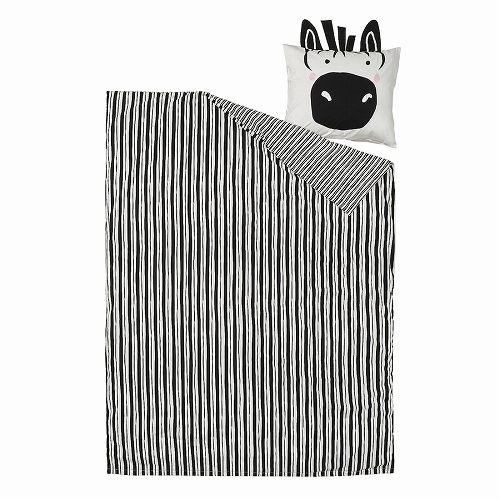 イケア（IKEA） 掛け布団カバー 枕カバー ブラック ホワイト シマウマ