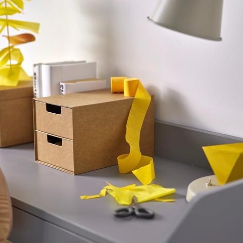 neconeco3 　IKEA イケア木製ナチュラルウッド引き出し付 MICKE ミッケ 引き出しユニット キャスター付き, ホワイトステイン