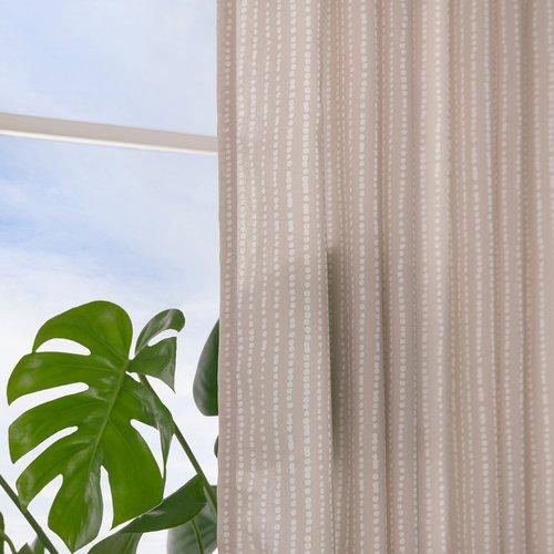 イケア（IKEA） 遮像・採光カーテン 1組 ベージュ ホワイト 水玉模様