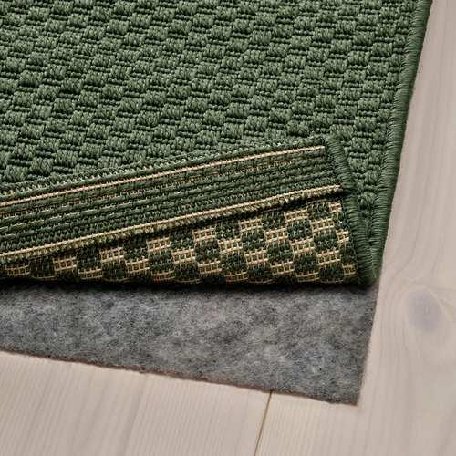 IKEA 新品　ダークグリーン 織り物ラグ イケア（IKEA） ラグ 平織り、室内/屋外用 ダークグリーン 120x180cm