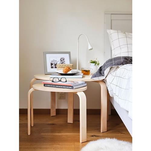 美品】 IKEA SVALSTA ネストテーブル2点セットホワイト