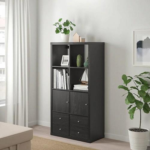 IKEA イケア インサート 引き出し2段 ブラックブラウン 黒 茶 33x33cm