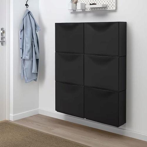 イケア（IKEA） シューズキャビネット 収納 ブラック 黒 52x39cm