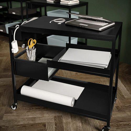 イケア（IKEA） ワゴン チャコール 80x40cm m30474865 TROTTEN
