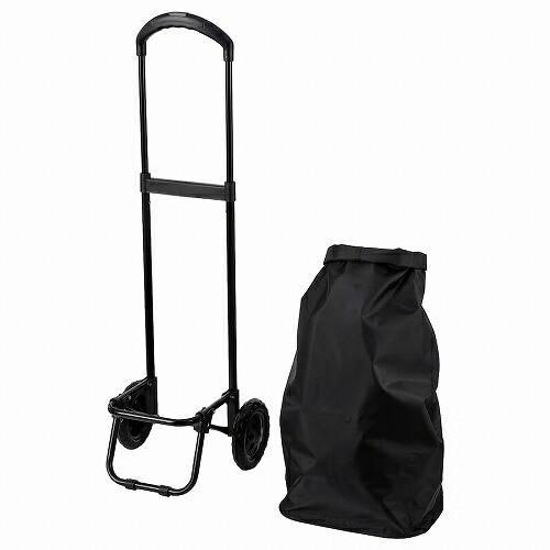 イケア（IKEA） ショッピングバッグ キャスター付 ブラック 33x24x68cm 