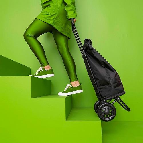 イケア（IKEA） ショッピングバッグ キャスター付 ブラック 33x24x68cm