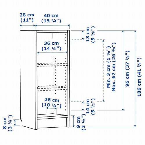 イケア（IKEA） 本棚 オーク調 40x28x106cm m30527864 BILLY ビリー