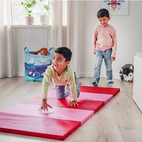 イケア（IKEA） 折りたたみ式ジムマット ピンク レッド 78x185cm 