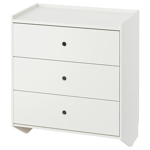 イケア（IKEA） ラックネス チェスト 引き出しx3 ホワイト 壁取り付け