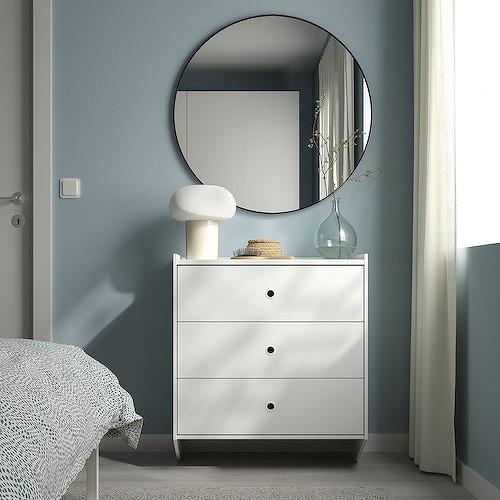 イケア（IKEA） ラックネス チェスト 引き出しx3 ホワイト 壁取り付け