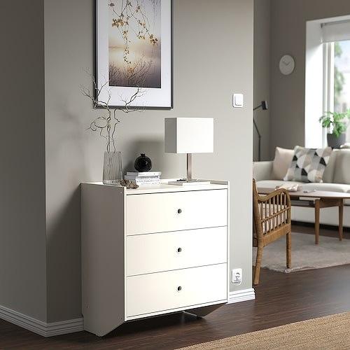 IKEAのチェスト イケア（IKEA） ラックネス チェスト 引き出しx3 ホワイト 壁取り付け