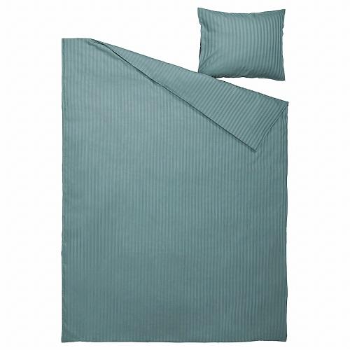 イケア（IKEA） 掛け布団カバー＆枕カバー ブルーグリーン シングル