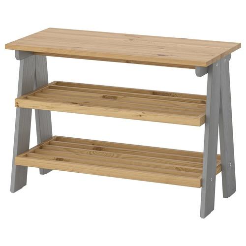 IKEA ESSEBODA エスエボーダグレー収納ベンチ イケア（IKEA） ベンチ 靴収納付き グレー 80×38×56cm m30599323