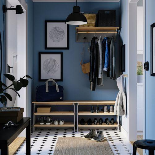イケア（IKEA） ベンチ 靴収納付き グレー 80×38×56cm m30599323