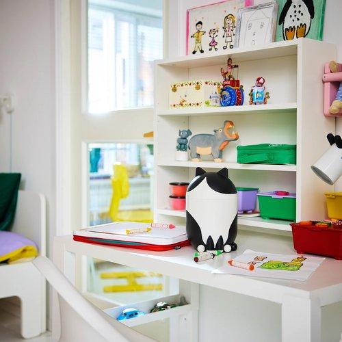イケア（IKEA） 収納 ふた付き ネコ型 ブラック/ホワイト m30603179