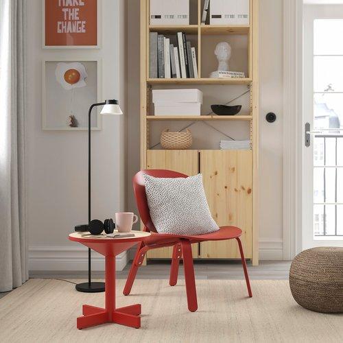 イケア（IKEA） サイドテーブル パイン材合板/ブライトレッド