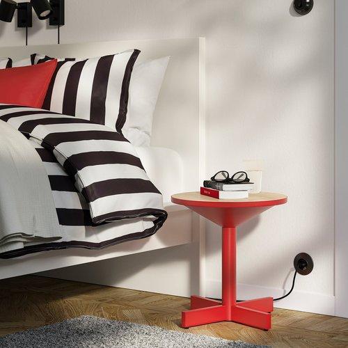 IKEAサイドテーブルとオースティード ÅRSTID オースティード テーブルランプ, 真ちゅう, ホワイト - IKEA