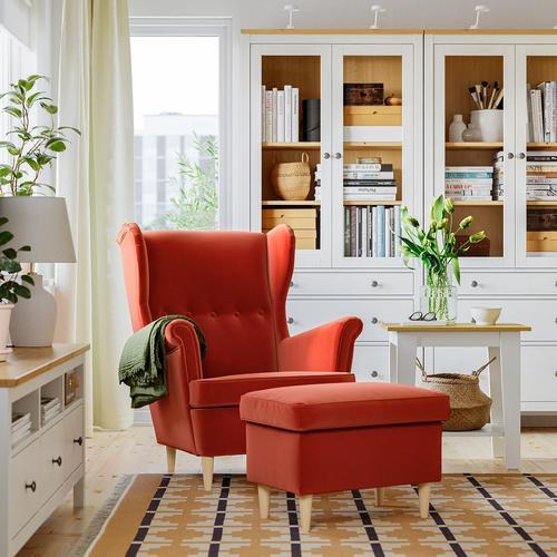 イケア（IKEA） オットマン 収納付き トッマボーダ ブラウンレッド