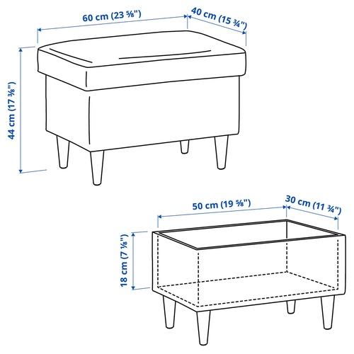 イケア（IKEA） オットマン 収納付き トッマボーダ ブラウンレッド